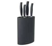 Arcos Juego Cuchillos Cocina Forjados 4 Piezas (Cuchillo Pelador + Cuchillo Cocina + Cuchillo Chef + Cuchillo Pan) Acero Inoxidable Nitrum, Mango Polipropileno POM, Serie Clara, Color Negro