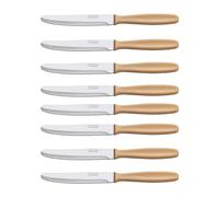 Arcos Juego Cuchillos de Mesa, 8 uds, Cuchillos Mesa, Hoja Serrada de Acero Inoxidable NITRUM, Mango Polipropileno, Apto lavavajillas, Color Crema (125 mm), 705400