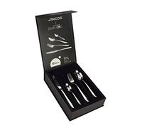ARCOS Juego de Cubiertos de 24 Piezas para Mesa. Cubertería Completa para 6 Personas. Set de 6 Cucharas, 6 Cuchillos, 6 Tenedores y 6 Cucharas de Postre. Serie Berlín. Color Plata