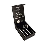 Arcos Juego de Cubiertos de 24 Piezas para Mesa. Cubertería Completa para 6 Personas. Set de 6 Cucharas, 6 Cuchillos, 6 Tenedores y 6 Cucharas de Postre. Serie Toscana. Color Plata