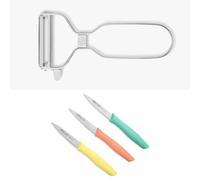 Arcos Kit Vegetales - Set Pelador de Tomate Profesional y 3 Cuchillos Mondadores - Solución Completa para Preparar Frutas y Verduras - Acero Inoxidable de Alta Precisión