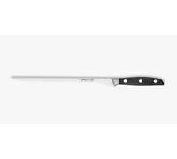 Arcos Cuchillo Jamonero Profesional - Ideal para Jamón y Carne, Hoja Silk Edge Flexible 250mm, Mango Ergonómico POM Negro, Serie Manhattan