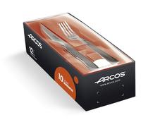 ARCOS Mesa Juego de 12 Cubiertos para Mesa, 6 Cuchillos y 6 Tenedores. Set de 12 Piezas para Servicio en Mesa en Acero Inoxidable y Filo Perlado. Color Plata