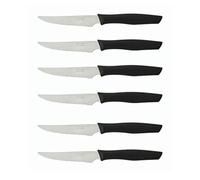 Arcos Serie Nova - Set 6 pzas. Cuchillo Chuletero - Hoja de Acero Inoxidable de 110 mm - Mango de Polipropileno Color negro
