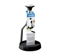 Arcos Accesorios - Portarrollos de Cocina con Base Adherente para pegar en pared o sobremesa - Estructura hecha de Acero Inoxidable y ABS - Color Negro