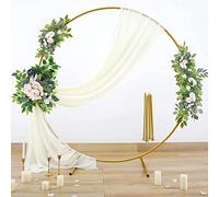 Arcos Redondos de Boda para Ceremonia, Soporte de Fondo Circular de 6.5 pies con 4 pedestales, Arco de Globos Estable para Bodas, Fiestas de cumpleaños, decoración de jardín, Suministros de Fiesta al