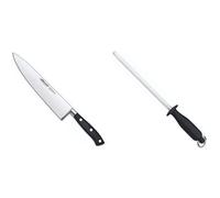 Arcos Riviera Cuchillo Cocinero, Acero Inoxidable, Negro, 200 mm + 278100 Chaira, 230 mm (caja)
