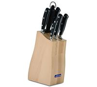 Arcos Riviera Juego 6 Cuchillos Forjados Acero Inoxidable Nitrum | Multiusos para cortar carne y verduras. Mango ergonómico de POM. Serie Riviera. Color negro.