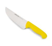 Arcos Serie 2900 - Cuchillo Carnicero Ancho - Hoja de Acero Inoxidable NITRUM de 200 mm - Mango inyectado en Polipropileno Color amarillo