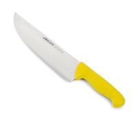 Arcos Serie 2900 - Cuchillo Carnicero Ancho - Hoja de Acero Inoxidable NITRUM de 250 mm - Mango inyectado en Polipropileno Color amarillo