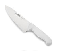 Arcos Serie 2900 - Cuchillo Cocinero Ancho - Hoja de Acero Inoxidable NITRUM de 200 mm - Mango inyectado en Polipropileno Color blanco