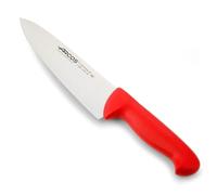 Arcos Serie 2900, Cuchillo Cocinero, Hoja de Acero Inoxidable Nitrum de 200 mm, Mango inyectado en Polipropileno Color Rojo