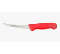 Arcos Serie 2900 - Cuchillo Deshuesador Curvo Semiflexible - Hoja de Acero Inoxidable NITRUM de 140 mm - Mango inyectado en Polipropileno Color rojo