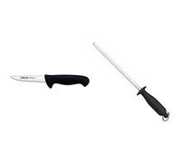 Arcos Serie 2900, Cuchillo Deshuesador, Hoja De Acero Inoxidable Nitrum De 130 Mm + Serie Chairas, Chaira Afilador Manual De Cuchillos, Cuerpo De Acero Al Carbono Cromado De 230 Mm