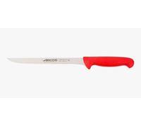 Arcos Serie 2900 - Cuchillo Fileteador Flexible - Hoja de Acero Inoxidable NITRUM de 200 mm - Mango inyectado en Polipropileno Color rojo