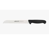 Arcos Serie 2900 - Cuchillo Panero - Hoja Serrada de Acero Inoxidable Nitrum de 200 mm - Mango inyectado en Polipropileno Color Negro