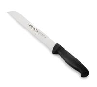 Arcos Serie 2900 - Cuchillo Panero - Hoja Serrada de Acero Inoxidable Nitrum de 200 mm - Mango inyectado en Polipropileno Color Negro