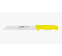 Arcos Serie 2900 - Cuchillo Panero - Hoja Serrada de Acero Inoxidable NITRUM de 200 mm - Mango inyectado en Polipropileno Color amarillo