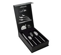 Arcos Serie Capri - Cubertería de 24 piezas en una Caja de Regalo (6 cuchillos + 12 cucharas + 6 tenedores) - Monoblock de una pieza en Acero Inoxidable Color Plata