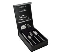 Arcos Cubertería Serie Capri – 24 pzas (6/12/6) – Monoblock, acero inoxidable plata, caja de regalo