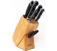 Arcos Serie Clasica - Juego de Cuchillos de 7 piezas en Caja de Regalo (5 Cuchillos + 1 Tijeras + 1 Chaira) - Hoja de Acero Inoxidable Forjado NITRUM - Mango de Polioximetileno (POM) - Color marrón