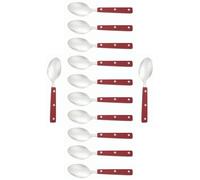 Arcos Serie Cuchillos de Mesa Caja 12 uds Cuchara Mesa, Cuchara de Acero Inoxidable 18/10 de 200 mm, Mango Polioximetileno Color rojo (12 UDS)