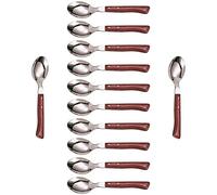 Arcos Serie Cuchillos de Mesa Caja 12 uds Cuchara Mesa, Cuchara de Acero Inoxidable 18/10 de 205 mm, Mango Madera Comprimida Color marrón (12 UDS)