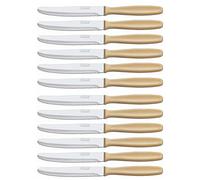 Arcos Serie Cuchillos de Mesa Caja 12 uds Cuchillo Mesa, Hoja Serrada de Acero Inoxidable NITRUM de 125 mm, Mango Polipropileno Color crema (12 UDS)