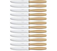 Arcos Serie Cuchillos de Mesa Caja 12 uds Cuchillo Postre, Hoja Serrada de Acero Inoxidable NITRUM de 105 mm, Mango Polipropileno Color crema (12 UDS)