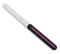 Arcos Serie Cuchillos de Mesa Caja 36 uds Cuchillo Mesa, Hoja Serrada de Acero Inoxidable NITRUM de 100 mm, Mango Polipropileno Color negro y fucsia (36 UDS)