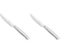 Arcos Serie Cuchillos de Mesa, Cuchillo Chuletero, Hoja Serrada de Acero Inoxidable de 110 mm, Cuchillo Monoblock Acero Inoxidable Color plata (Paquete de 2)