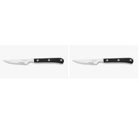 Arcos Serie Cuchillos de Mesa - Cuchillo Chuletero - Hoja Serrada de Acero Inoxidable Nitrum de 115 mm - Mango Polioximetileno Color Negro (Paquete de 2)