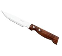 Arcos Serie Cuchillos de Mesa - Cuchillo Chuletero - Hoja Serrada de Acero Inoxidable NITRUM de 120 mm - Mango Madera Comprimida Color marrón