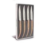 Arcos Serie Cuchillos de Mesa - Juego de Cuchillos de Mesa 4 piezas (Cuchillos Chuleteros) - Hoja Filo de Acero Inoxidable NITRUM de 110 mm - Mango Micarta Color Beige