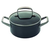 Arcos Serie Endura - Cacerola Antiadherente - Cuerpo de Aluminio Forjado 16 cm - Capacidad 1 litro - Mango de Acero Inoxidable - Color Negro (Libre de PFOA)