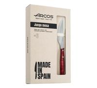 Arcos Serie Forest - Pack 6 uds Cuchillo Chuletero - Hoja Serrada de Acero Inoxidable NITRUM de 110 mm - Mango Madera comprimida Color Rojo