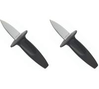 Arcos Serie Gadgets, Abre Ostras, Hoja de Acero Inoxidable de 60 mm, Mango de Polipropileno color Negro (Paquete de 2)