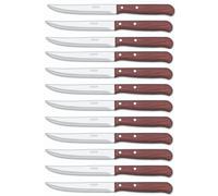 Arcos Serie Latina Caja 12 uds Cuchillo universal de cocina, Hoja de Acero Inoxidable NITRUM de 130 mm, Mango de Madera comprimida Color marrón (12 UDS)