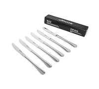 Arcos Serie Madrid - Juego 6 Cuchillos de Mesa en Caja de Regalo - Filo Liso - Monoblock de una pieza en Acero Inoxidable - Tamaño Hoja 115 mm - Color Plata