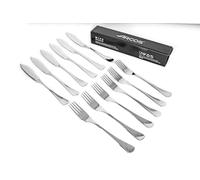 Arcos Serie Madrid - Juego Cubiertos de Pescado de 12 piezas en Caja de Regalo (6 Cuchillos + 6 Tenedores) - Monoblock de una pieza en Acero Inoxidable - Color Plata