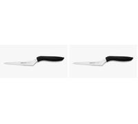 Arcos Serie Niza - Cuchillo de Cocina - Hoja serrada de 130 mm - Mango Color Negro (Paquete de 2)