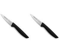 Arcos Serie Niza - Cuchillo Mondador - Hoja de 85 mm - Mango Color Negro (Paquete de 2)