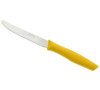 Arcos Serie Nova - Cuchillo Mesa - Hoja Serrada de Acero Inoxidable de 110 mm - Mango de Polipropileno Color Amarillo