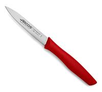Arcos Serie Nova - Cuchillo Mondador - Hoja de Acero Inoxidable de 100 mm - Mango de Polipropileno Color rojo