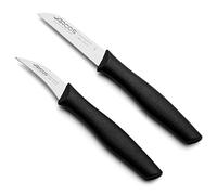 Arcos Serie Nova - Set 2 pzas. Cuchillos Mondadores - Hoja de Acero Inoxidable de 60 mm / 80 mm - Mango de Polipropileno Color negro