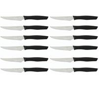 Arcos Serie Nova - Set 6 pzas. Cuchillo Chuletero - Hoja de Acero Inoxidable de 110 mm - Mango de Polipropileno Color negro (Paquete de 2)