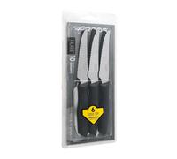 Arcos Serie Nova - Set 6 pzas. Cuchillo Chuletero - Hoja de Acero Inoxidable de 110 mm - Mango de Polipropileno Color negro