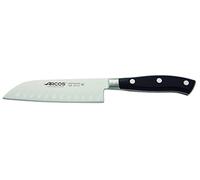 Arcos Serie Riviera - Cuchillo Santoku Cuchillo Asiático - Hoja de Acero Inoxidable Forjado NITRUM 140 mm - Mango de Polyoxymethylene (POM) Color Negro