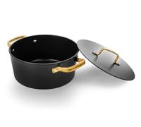 Arcos Serie Samoa Iconic | Cacerola Antiadherente Cerámico 24 cm y 4,3 L | Aluminio Forjado | Apta cualquier cocina | Mango Acero Inoxidable | Color Negro | LIBRE DE (PFOA/PTFE/PFOS)