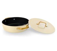 Arcos Serie Samoa Iconic | Cacerola Baja Antiadherente Cerámico 28 cm y 4,3 L | Aluminio Forjado | Apta cualquier cocina | Mango Acero Inoxidable | Color Beige | LIBRE DE (PFOA/PTFE/PFOS)
